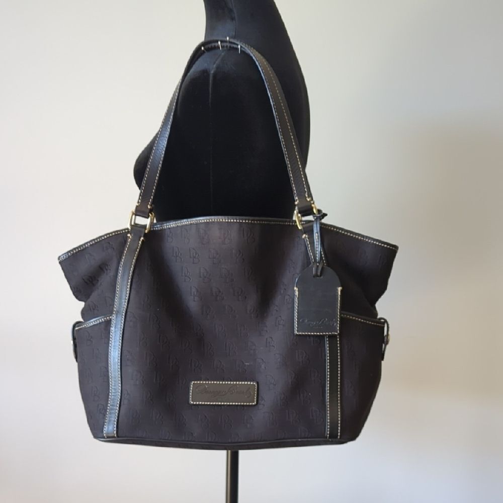 Black Dooney & Bourke Monogram Tote Large